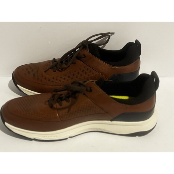 NEW Florsheim Fleet Men\'s 11M Perf Toe Elastic Lace Sneaker Slip On Leather